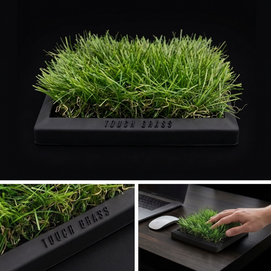 Touch Grass Reminder Coaster Mat - Black