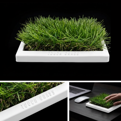 Touch Grass Reminder Coaster Mat - White